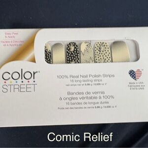 Color Street Comic Relief Nail Strips - Black and Cream